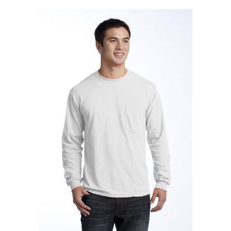 Gildan - Ultra Cotton ® 100% Cotton Long Sleeve T-Shirt with Pocket. 2410