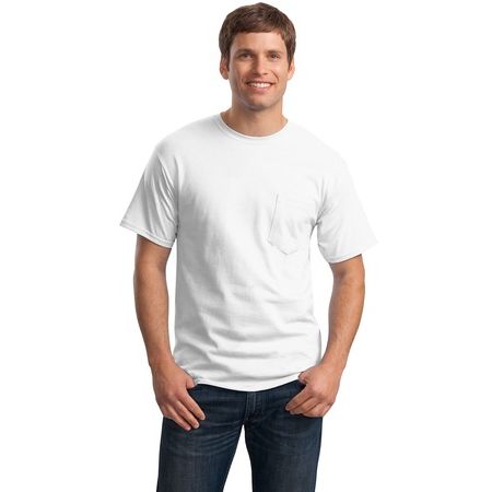 Hanes - Tagless 100% Cotton T-Shirt with Pocket. 5590