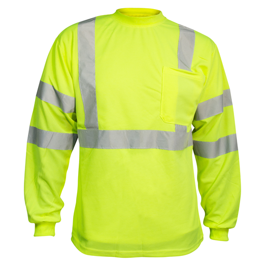 Class 3 Safety Green Long Sleeve T-Shirt. MAX450.