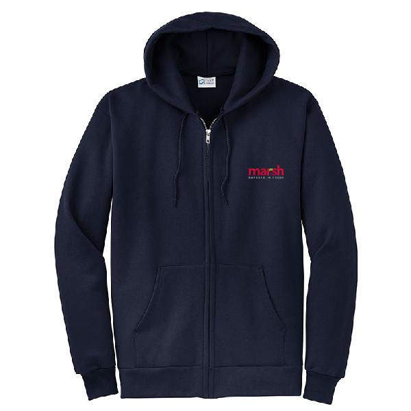 Port & Company - Classic Full-Zip Hooded Sweatshirt. PC78ZH (MRSH T (587-c1) - left chest)