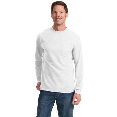 Port & Company - Long Sleeve Essential T-Shirt with Pocket. PC61LSP