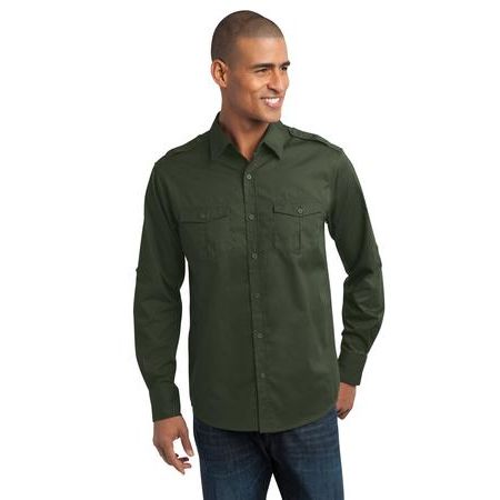 Port Authority ® Stain-Resistant Roll Sleeve Twill Shirt. S649